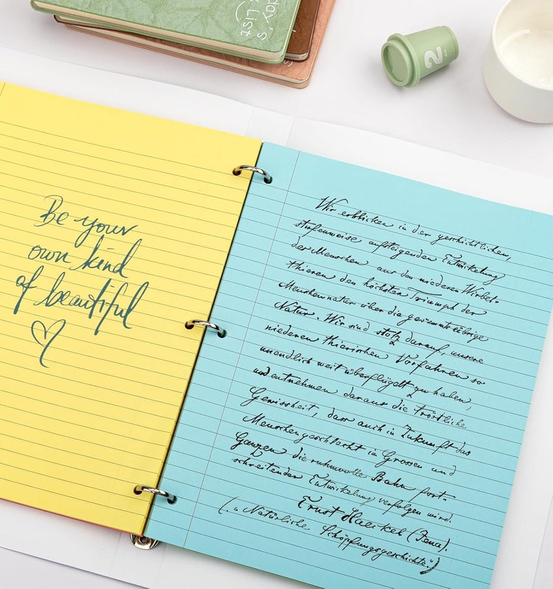 Pidada 120 Sheets Loose Leaf Binder Paper, 6-Color Wide Ruled Lined Paper, 8” x 10.5”, 3-Hole Punched Notebook Paper Writing Paper for School Office - Image 5